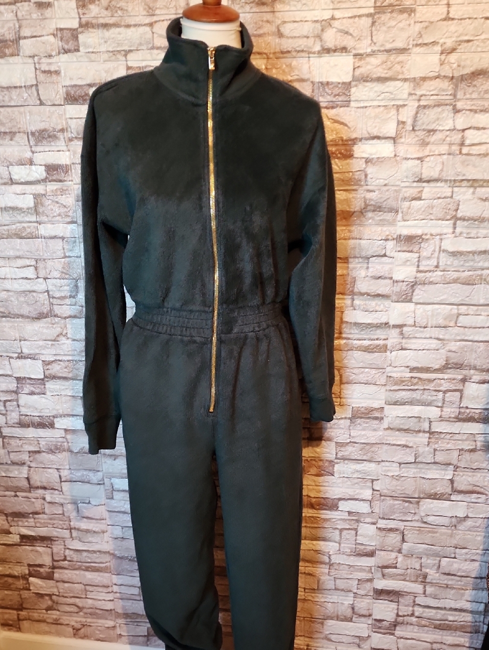 Fabletics  Dark Green Zip-Up Jumpsuit
